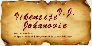 Vikentije Jokanović vizit kartica